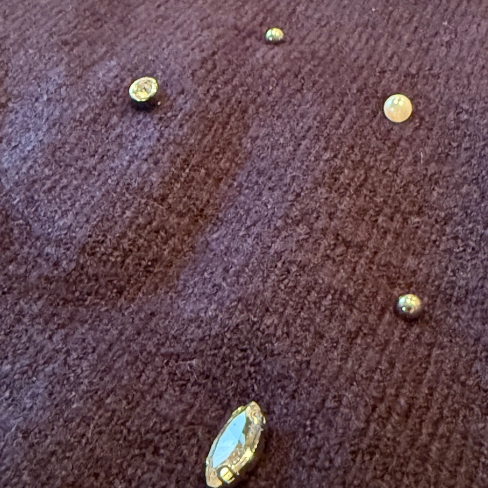 NWT Talbots Navy Crew Nexk Sweater w Faux Stone Accents SZ M - Picture 5 of 14